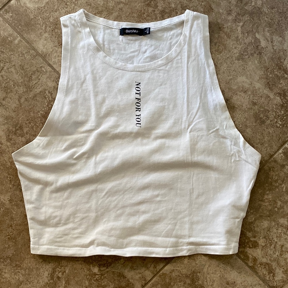 White Bershka crop top- size L